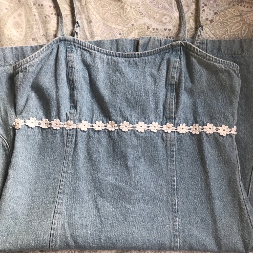 UO Pins and Needles Denim Daisy Chain Dress